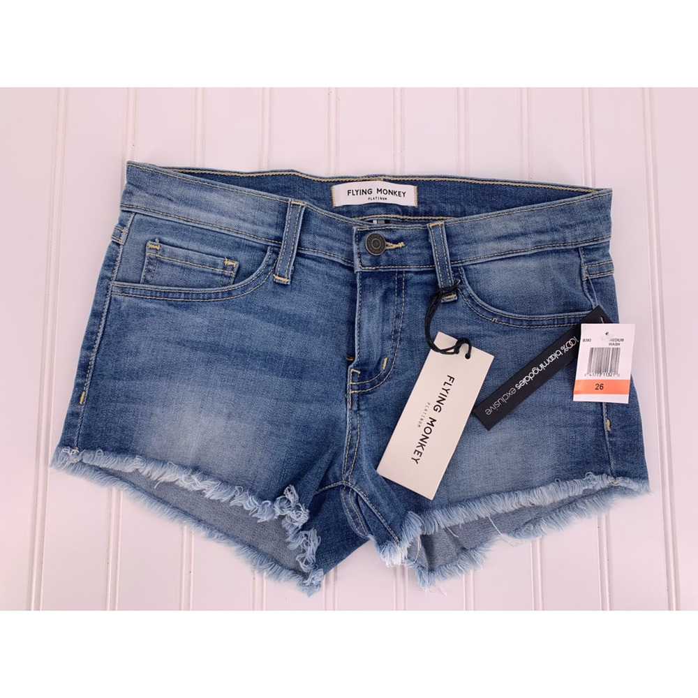 Flying Monkey Platinum Cut-Off Jean Shorts 26 New